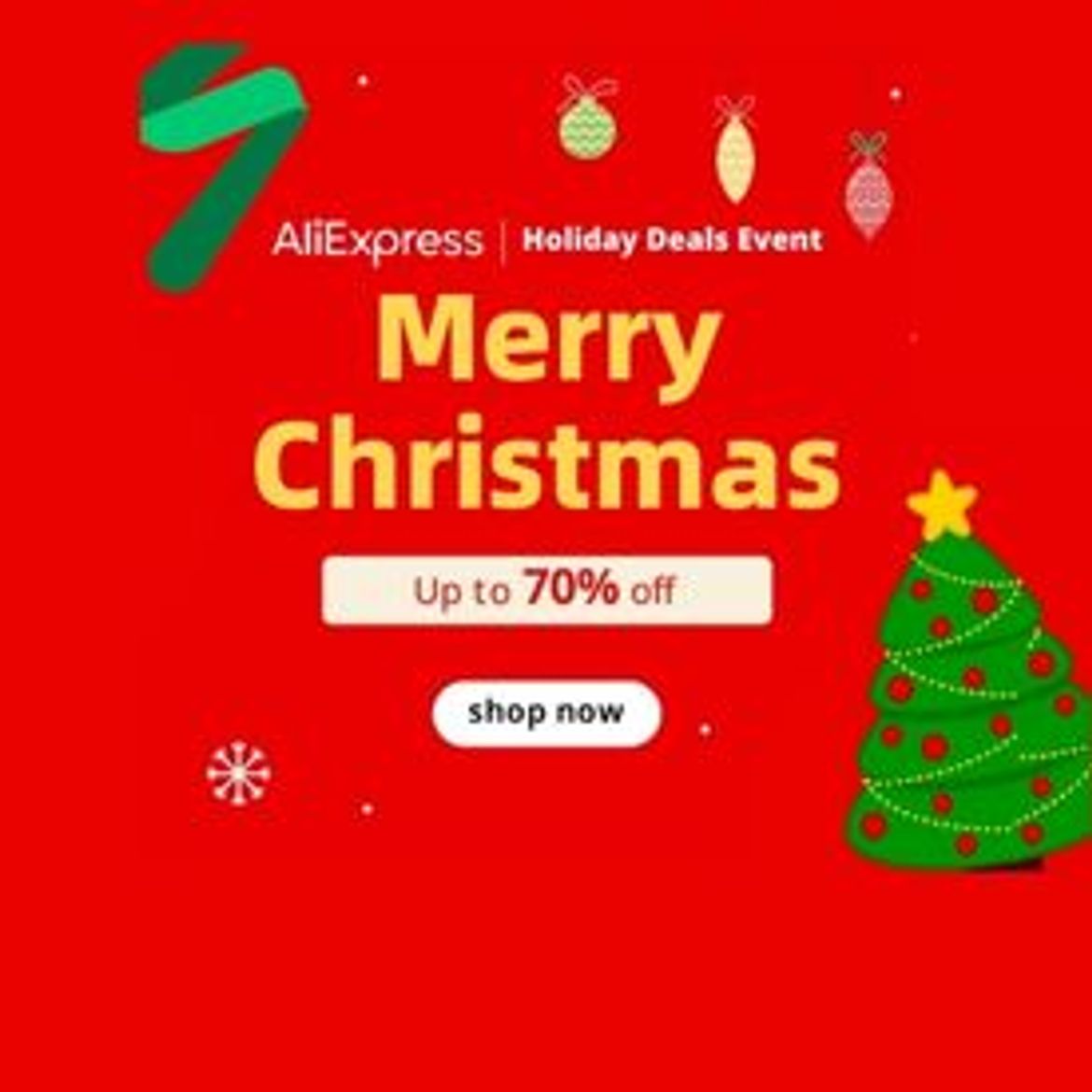 Get up to 70% off at AliExpress Holiday Deals Sale with Fast and Free Shipping! Get $5 off every $40 spent (up to $15 off)