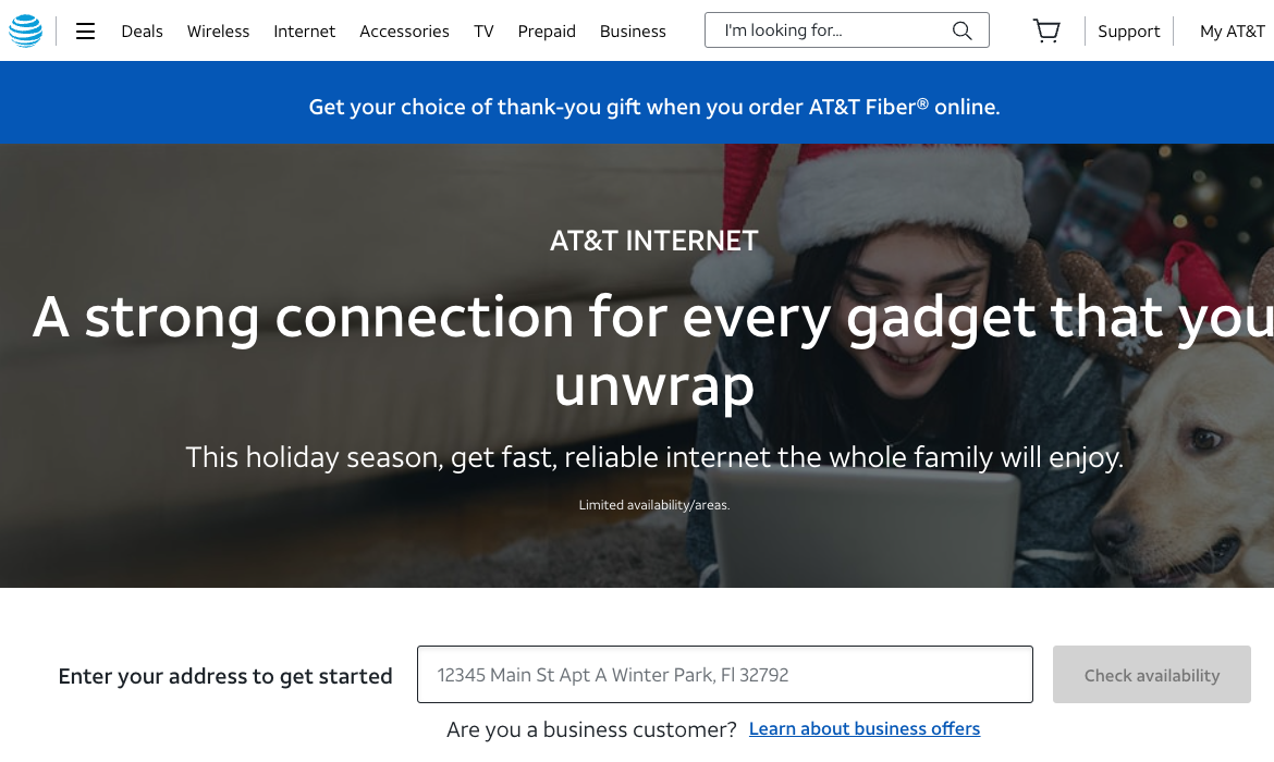 AT&T Fiber internet black friday offers