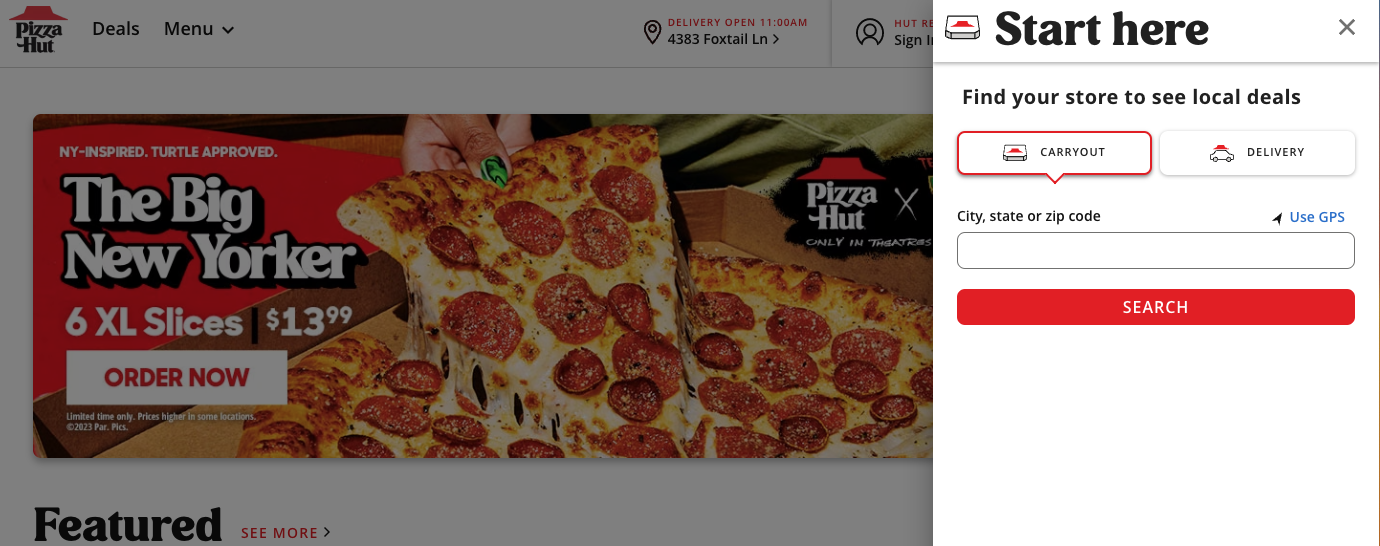 How to save at pizza hut by entering your zip code